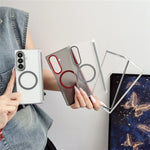 For Samsung Galaxy Z Fold7 5G Magnetic Case Hard PC Foldable Phone Cover with Front Frame