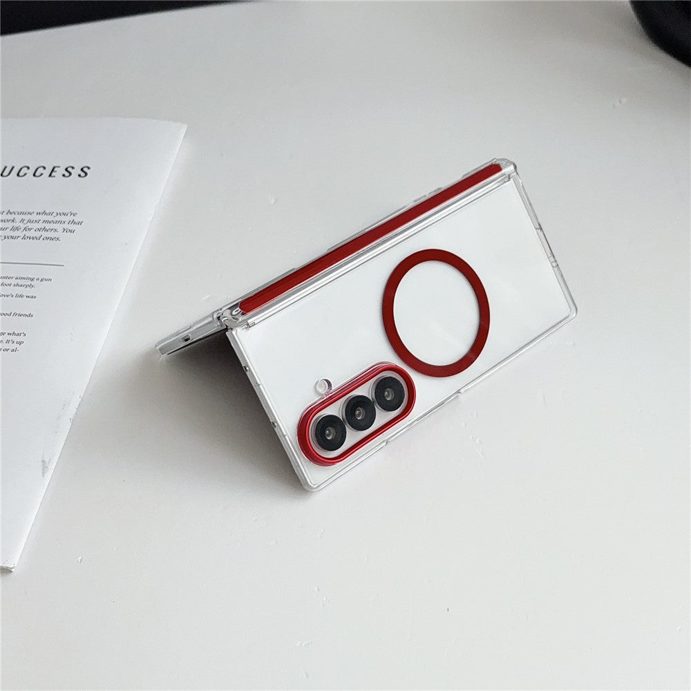 For Samsung Galaxy Z Fold7 5G Magnetic Case Hard PC Phone Cover with Integrated Screen Protector