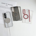 For Samsung Galaxy Z Fold7 5G Magnetic Case Hard PC Phone Cover with Integrated Screen Protector