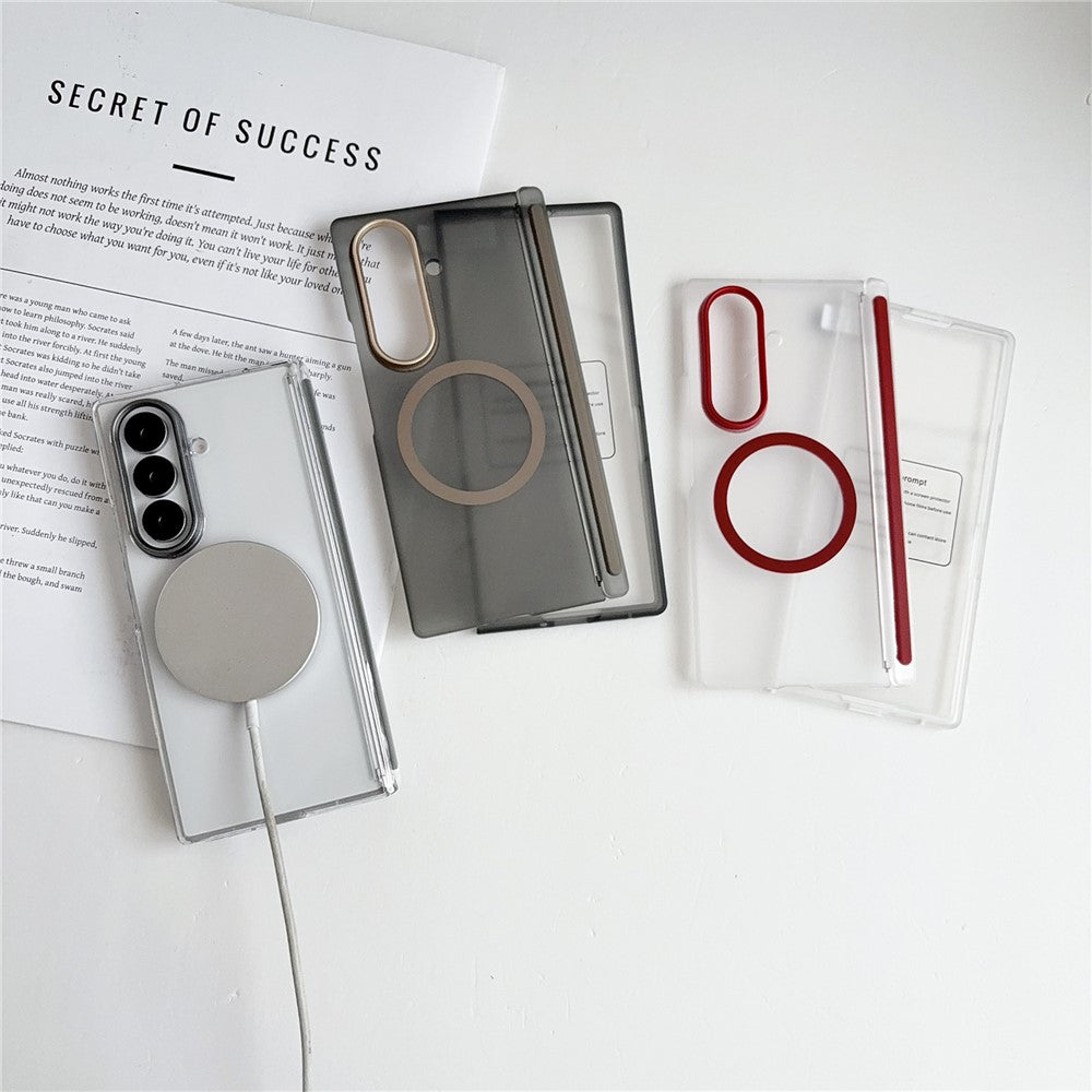 For Samsung Galaxy Z Fold7 5G Magnetic Case Hard PC Phone Cover with Integrated Screen Protector