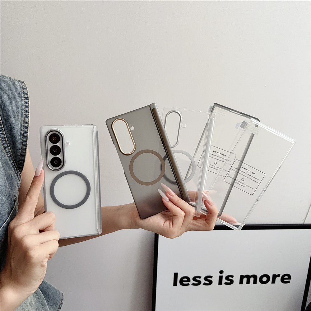 For Samsung Galaxy Z Fold7 5G Magnetic Case Hard PC Phone Cover with Integrated Screen Protector