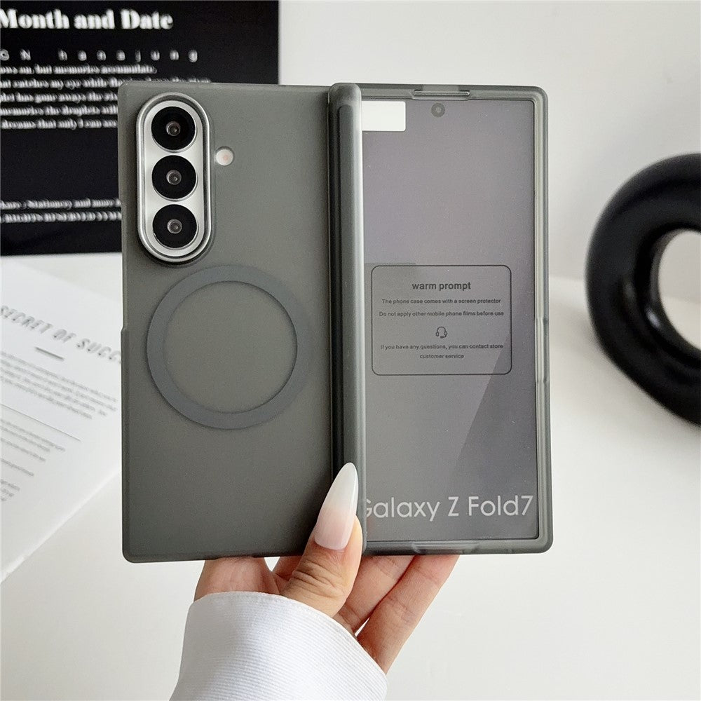 For Samsung Galaxy Z Fold7 5G Magnetic Case Hard PC Phone Cover with Integrated Screen Protector