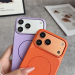 For iPhone 17 Pro Magnetic Case Litchi Texture Leather Coated PC + TPU Anti-Scratch Phone Cover