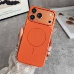 For iPhone 17 Pro Max Magnetic Case Litchi Texture Leather Coated PC + TPU Anti-Scratch Phone Cover