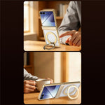 For Samsung Galaxy Z Flip8 Case Magnetic Rotating Kickstand Clear PC Phone Cover