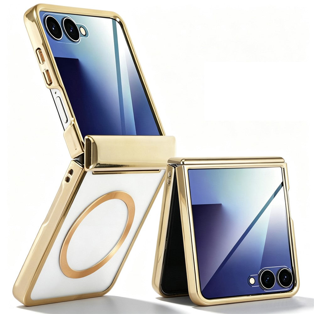 For Samsung Galaxy Z Flip8 Magnetic Case Electroplating CD Vein PC Phone Cover