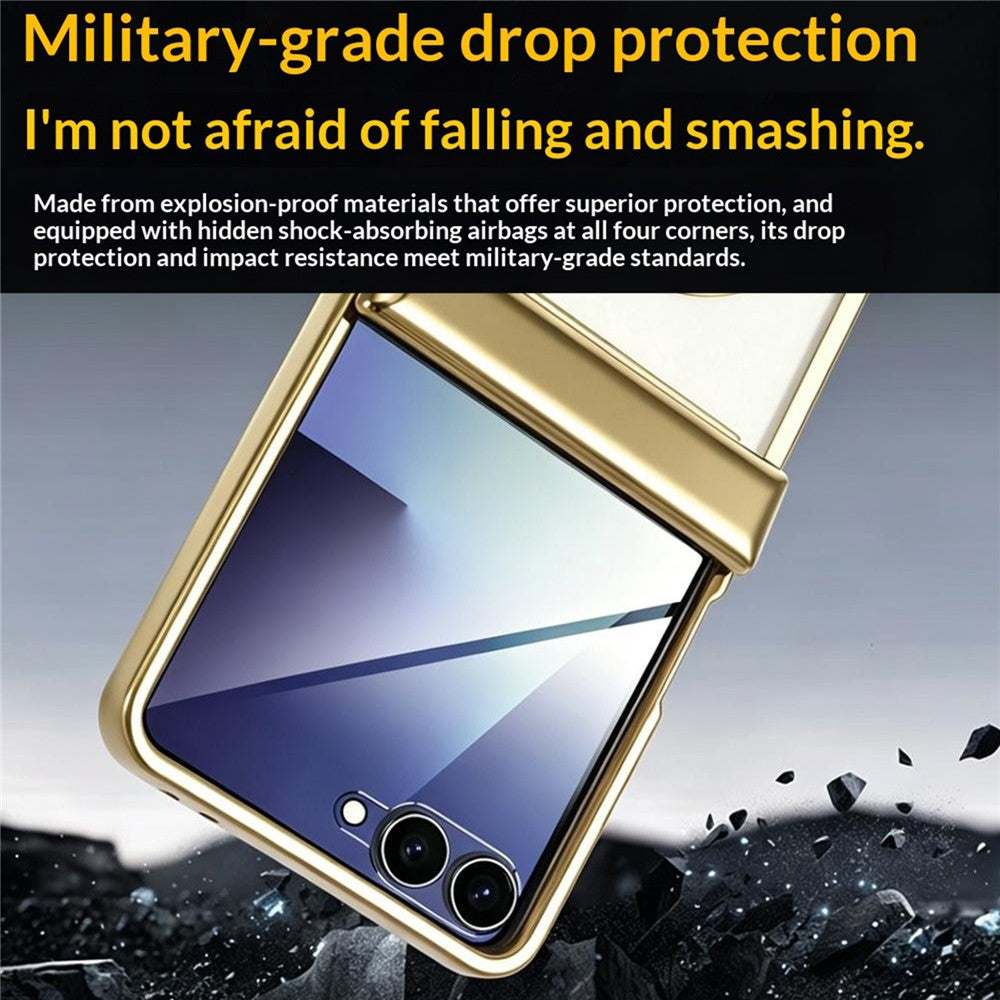 For Samsung Galaxy Z Flip8 Magnetic Case Electroplating CD Vein PC Phone Cover