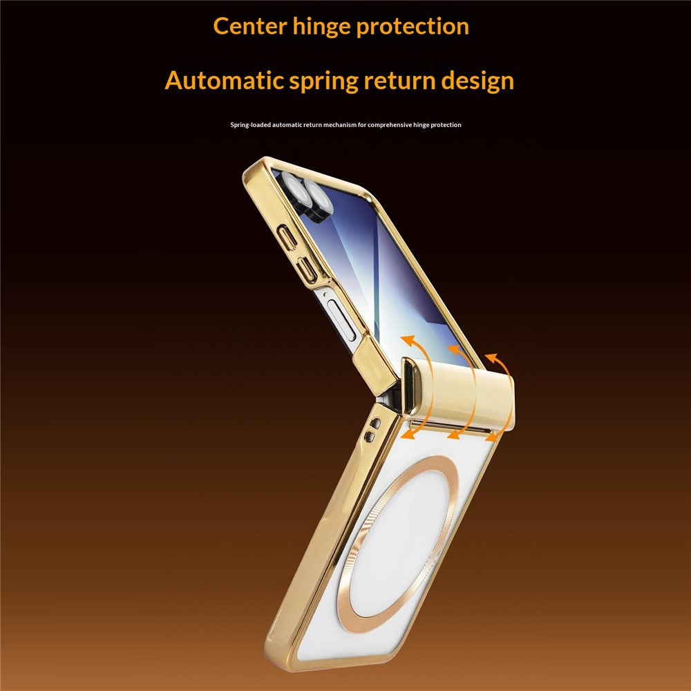 For Samsung Galaxy Z Flip8 Magnetic Case Electroplating CD Vein PC Phone Cover