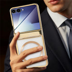 For Samsung Galaxy Z Flip8 Magnetic Case Electroplating CD Vein PC Phone Cover