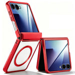 For Samsung Galaxy Z Flip8 Magnetic Case Electroplating CD Vein PC Phone Cover