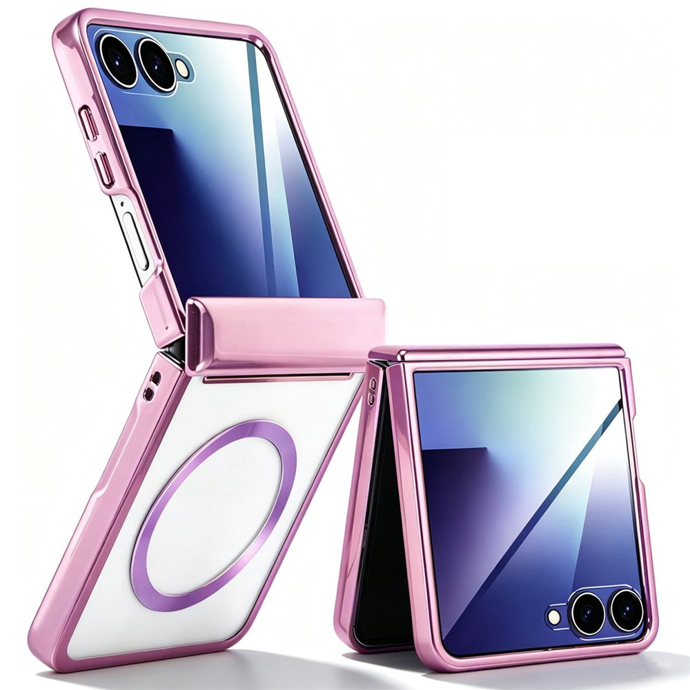 For Samsung Galaxy Z Flip8 Magnetic Case Electroplating CD Vein PC Phone Cover