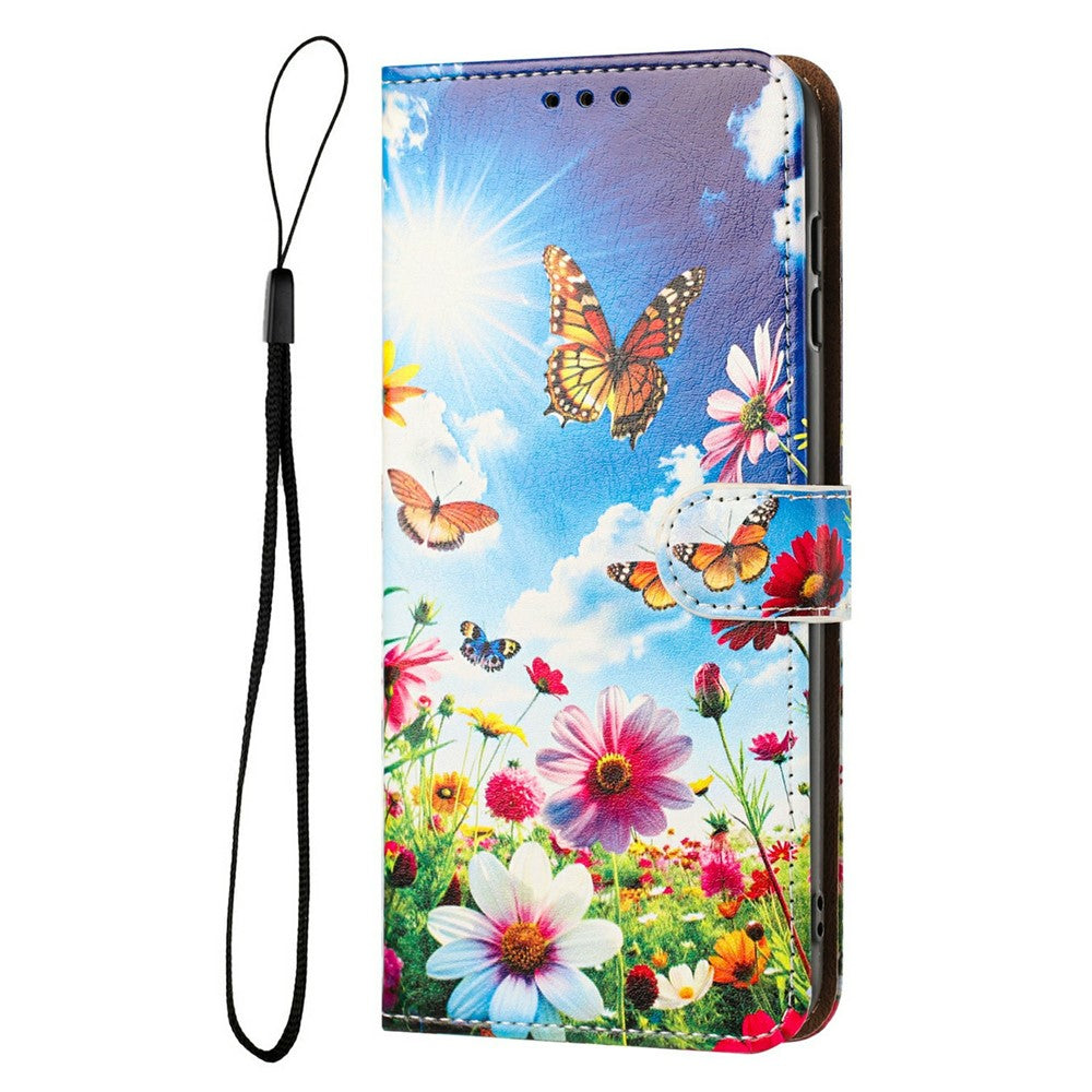 For Samsung Galaxy A27 5G Case Pattern Printed Wallet Flip Stand PU Leather Phone Cover with Wrist Strap