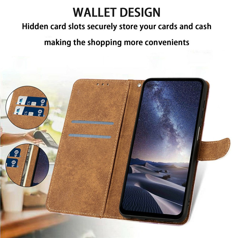For Samsung Galaxy A36 5G Case Pattern Printed Wallet Flip Stand PU Leather Phone Cover with Wrist Strap