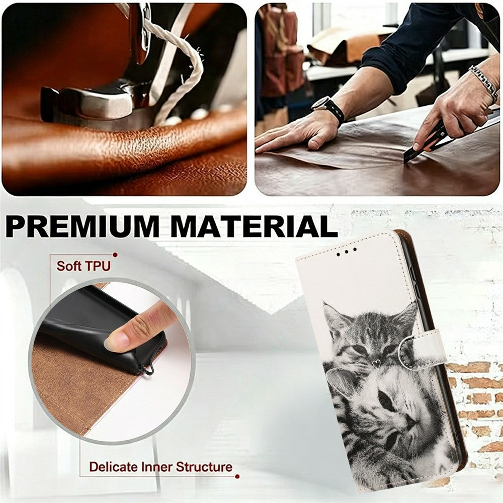 For Samsung Galaxy A36 5G Case Pattern Printed Wallet Flip Stand PU Leather Phone Cover with Wrist Strap