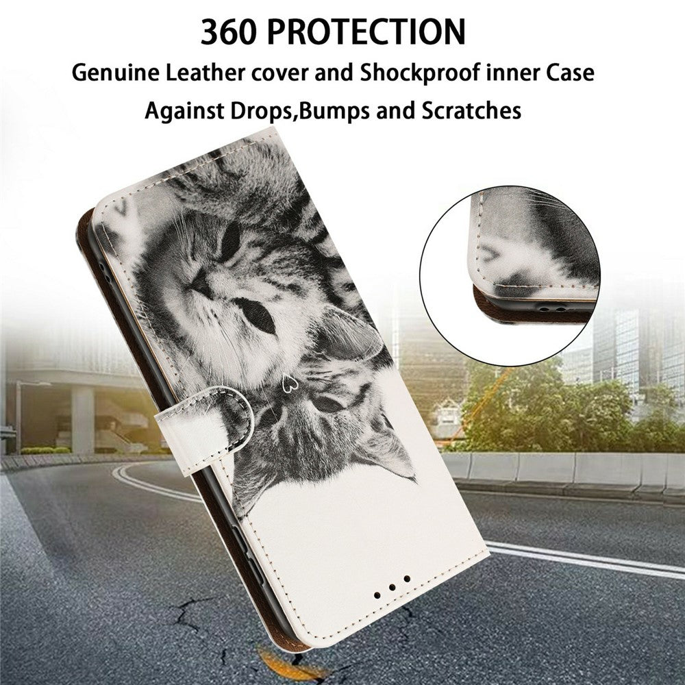 For Samsung Galaxy A36 5G Case Pattern Printed Wallet Flip Stand PU Leather Phone Cover with Wrist Strap
