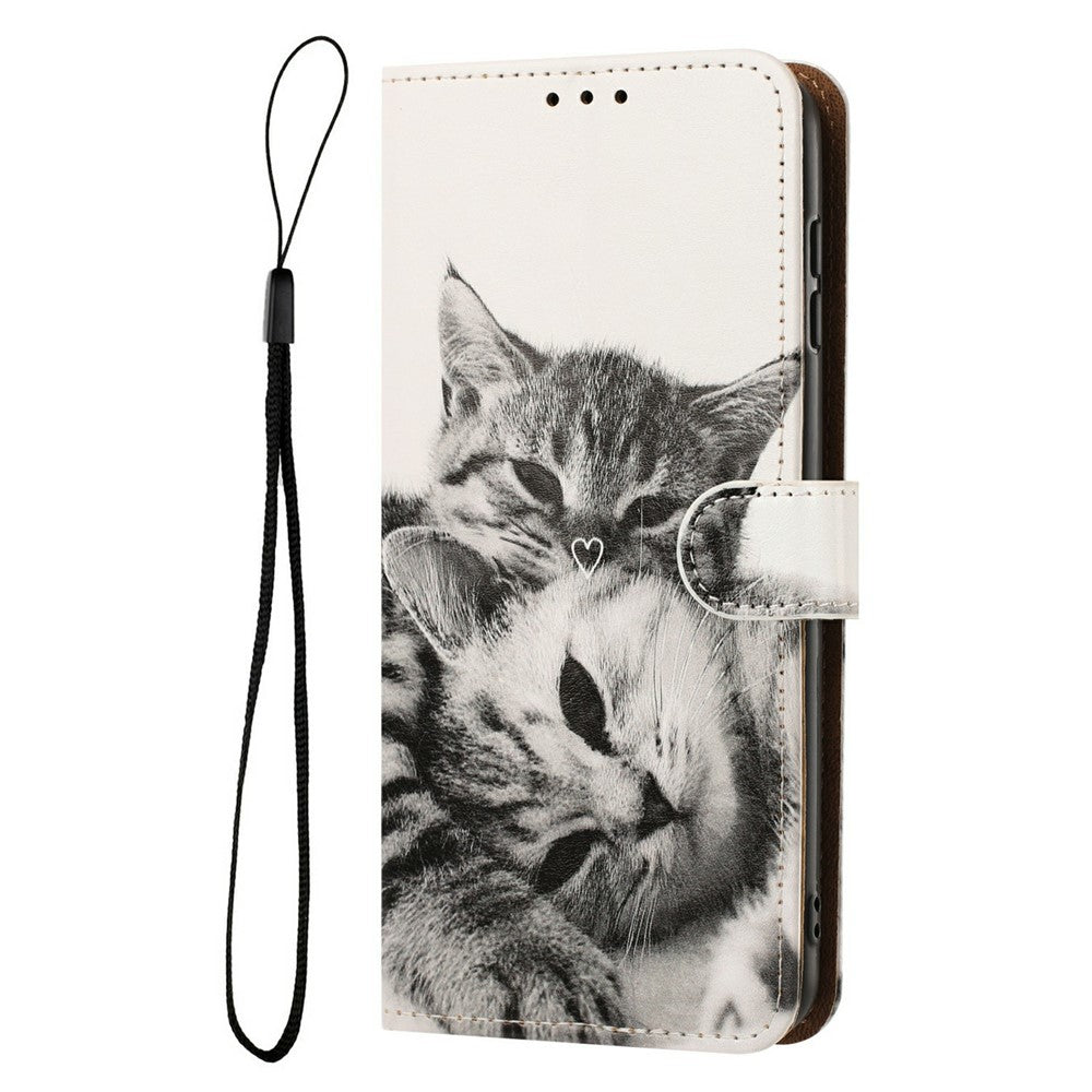 For Samsung Galaxy A36 5G Case Pattern Printed Wallet Flip Stand PU Leather Phone Cover with Wrist Strap