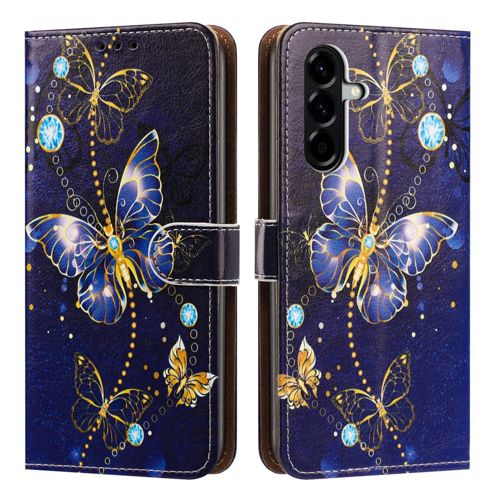 For Samsung Galaxy A36 5G Case Pattern Printed Wallet Flip Stand PU Leather Phone Cover with Wrist Strap