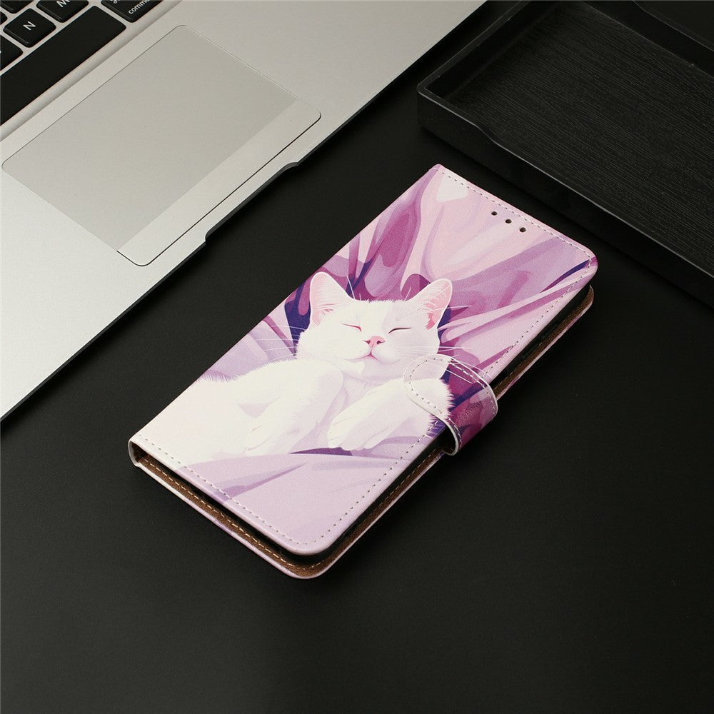 Til Samsung Galaxy A56 5G Etui Mønstret Trykt Pung Flip Stand PU-Læder Telefoncover med Håndrem