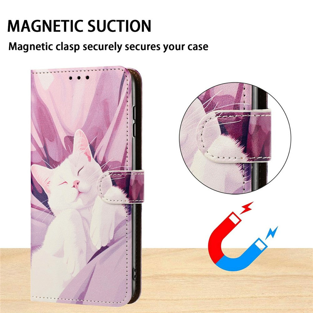 Til Samsung Galaxy A56 5G Etui Mønstret Trykt Pung Flip Stand PU-Læder Telefoncover med Håndrem