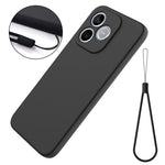 For Honor 600 Lite 5G  /  X80i 5G  /  600e 5G Liquid Silicone Case Phone Back Cover with Hand Strap