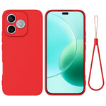 For Honor 600 Lite 5G  /  X80i 5G  /  600e 5G Liquid Silicone Case Phone Back Cover with Hand Strap