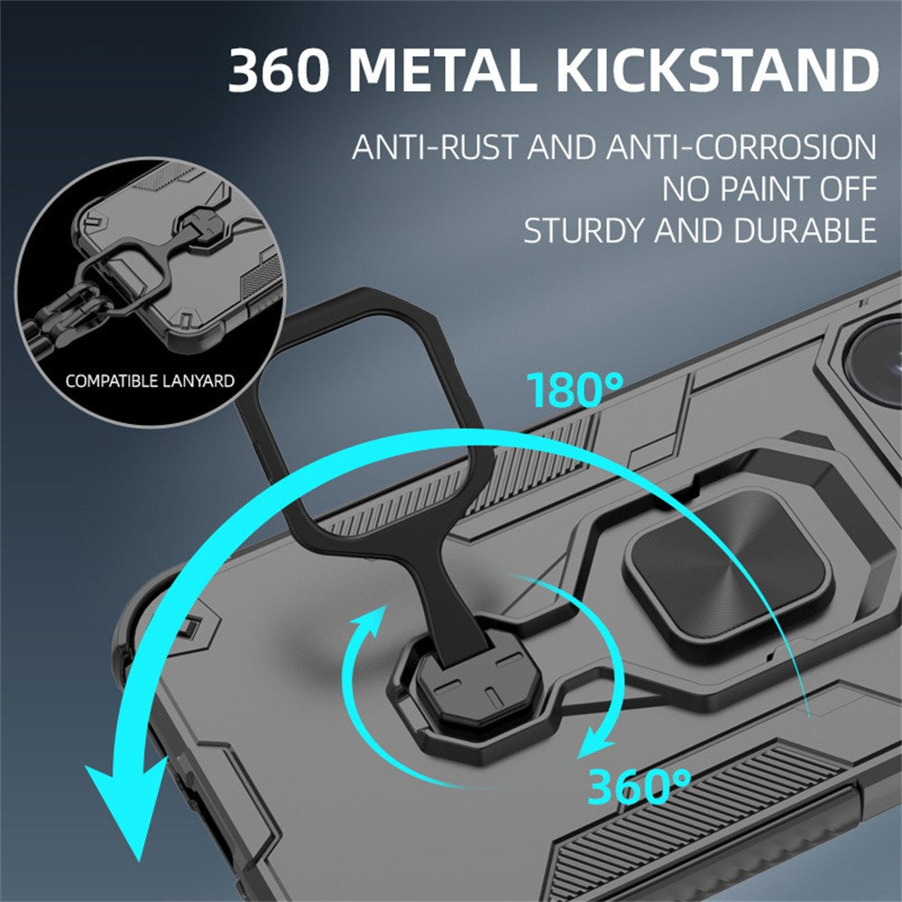 Til Oppo Reno16 F 5G / Reno16 FS 5G Cover Roterbar Ring Kickstand PC + TPU Stødsikkert Telefoncover