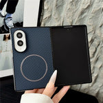 Til Samsung Galaxy Z Fold8 Magnetisk Etui Kulfiber Tekstur PU Læder + PC Sammenklappeligt Telefoncover