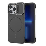 For iPhone 13 Pro Magnetic Case Lens Frame Kickstand Matte PC Frameless Phone Cover