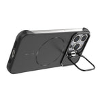 For iPhone 13 Pro Magnetic Case Lens Frame Kickstand Matte PC Frameless Phone Cover