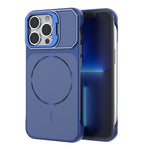 For iPhone 13 Pro Magnetic Case Lens Frame Kickstand Matte PC Frameless Phone Cover