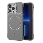 For iPhone 13 Pro Magnetic Case Lens Frame Kickstand Matte PC Frameless Phone Cover