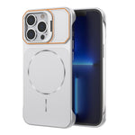 For iPhone 13 Pro Magnetic Case Lens Frame Kickstand Matte PC Frameless Phone Cover