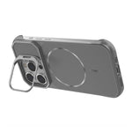 For iPhone 13 Pro Max Magnetic Case Lens Frame Kickstand Matte PC Frameless Phone Cover