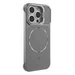 For iPhone 13 Pro Max Magnetic Case Lens Frame Kickstand Matte PC Frameless Phone Cover