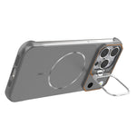 Magnetiskt skal för iPhone 13 Pro Max, linsram, stativ, matt PC, ramlöst mobilskal