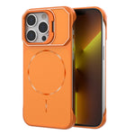 For iPhone 13 Pro Max Magnetic Case Lens Frame Kickstand Matte PC Frameless Phone Cover