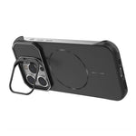 For iPhone 14 Pro Magnetic Case Lens Frame Kickstand Matte PC Frameless Phone Cover