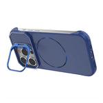 For iPhone 14 Pro Max Magnetic Case Lens Frame Kickstand Matte PC Frameless Phone Cover
