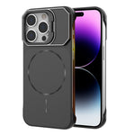 For iPhone 14 Pro Max Magnetic Case Lens Frame Kickstand Matte PC Frameless Phone Cover