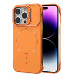 For iPhone 14 Pro Max Magnetic Case Lens Frame Kickstand Matte PC Frameless Phone Cover