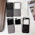 For Samsung Galaxy Z Flip8 Magnetic Case Leather + PC Phone Cover