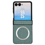 Til Samsung Galaxy Z Flip8 Magnetisk Etui Læder + PC Telefoncover med Bagskærmsfolie og Hængsel
