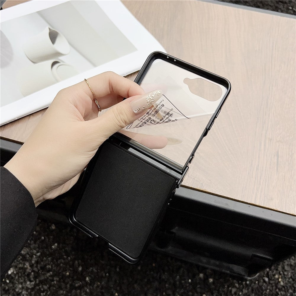 Til Samsung Galaxy Z Flip8 Magnetisk Etui Læder + PC Telefoncover med Bagskærmsfolie og Hængsel