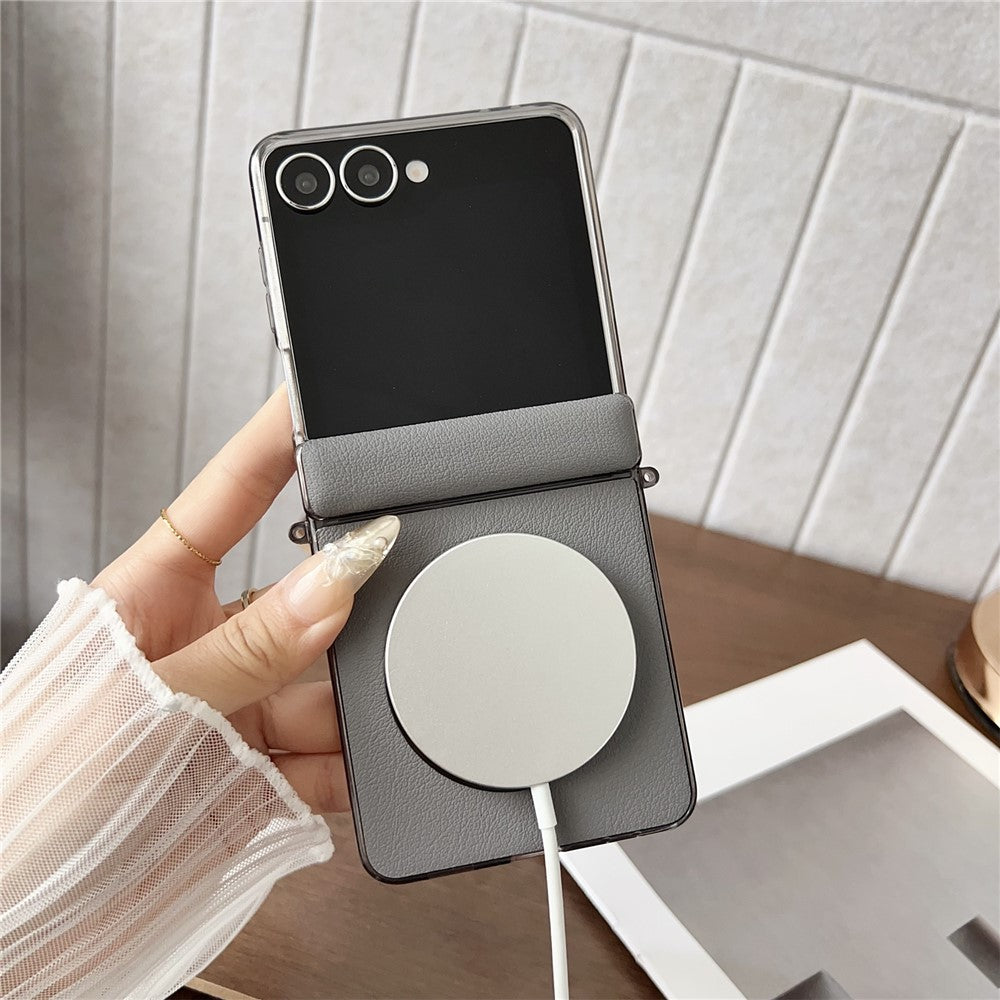 Til Samsung Galaxy Z Flip8 Telefon Magnetisk Etui Læder + PC Beskyttelsescover