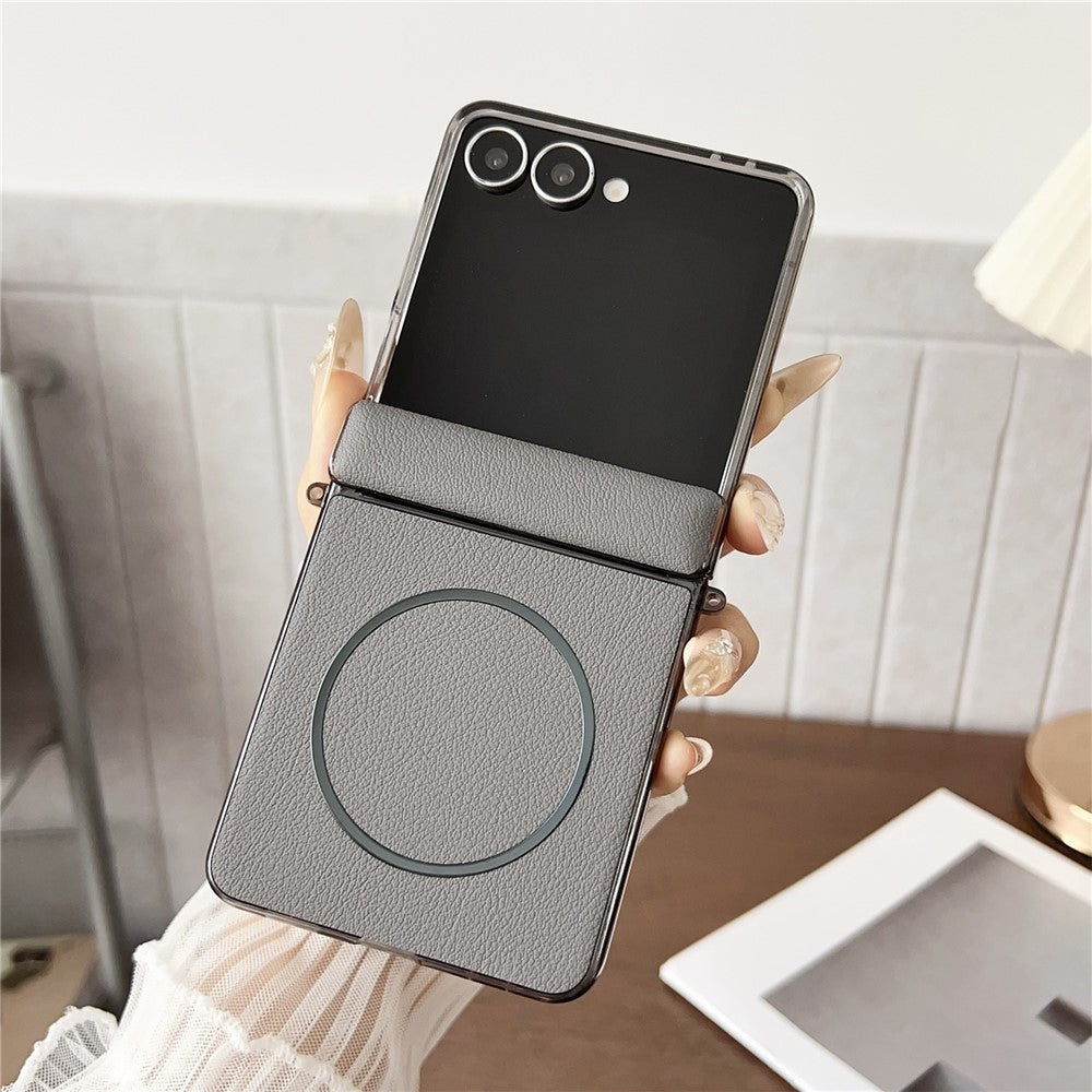 Til Samsung Galaxy Z Flip8 Telefon Magnetisk Etui Læder + PC Beskyttelsescover