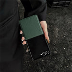 For Samsung Galaxy Z Flip8 Case Litchi Texture PU Leather + PC Foldable Phone Cover