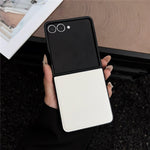 For Samsung Galaxy Z Flip8 Case Litchi Texture PU Leather + PC Foldable Phone Cover