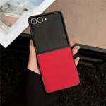 For Samsung Galaxy Z Flip8 Case Litchi Texture PU Leather + PC Foldable Phone Cover
