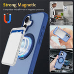 For iPhone 16 Case with Rotating Magnetic Kickstand PC + TPU Skin-Touch Phone Cover