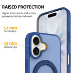 For iPhone 16 Case with Rotating Magnetic Kickstand PC + TPU Skin-Touch Phone Cover